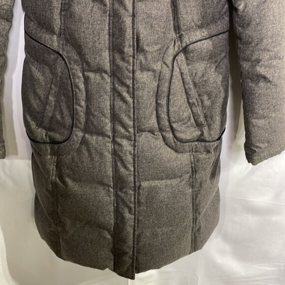 Soia & Kyo gray flannel puffer with coyote fur hood trim - Picture 6 of 9